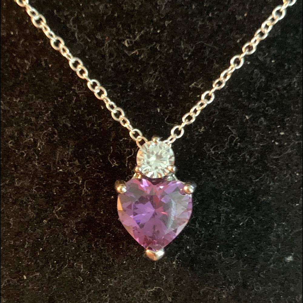 Pendant Necklace Charm Amethyst - Picture 1 of 3